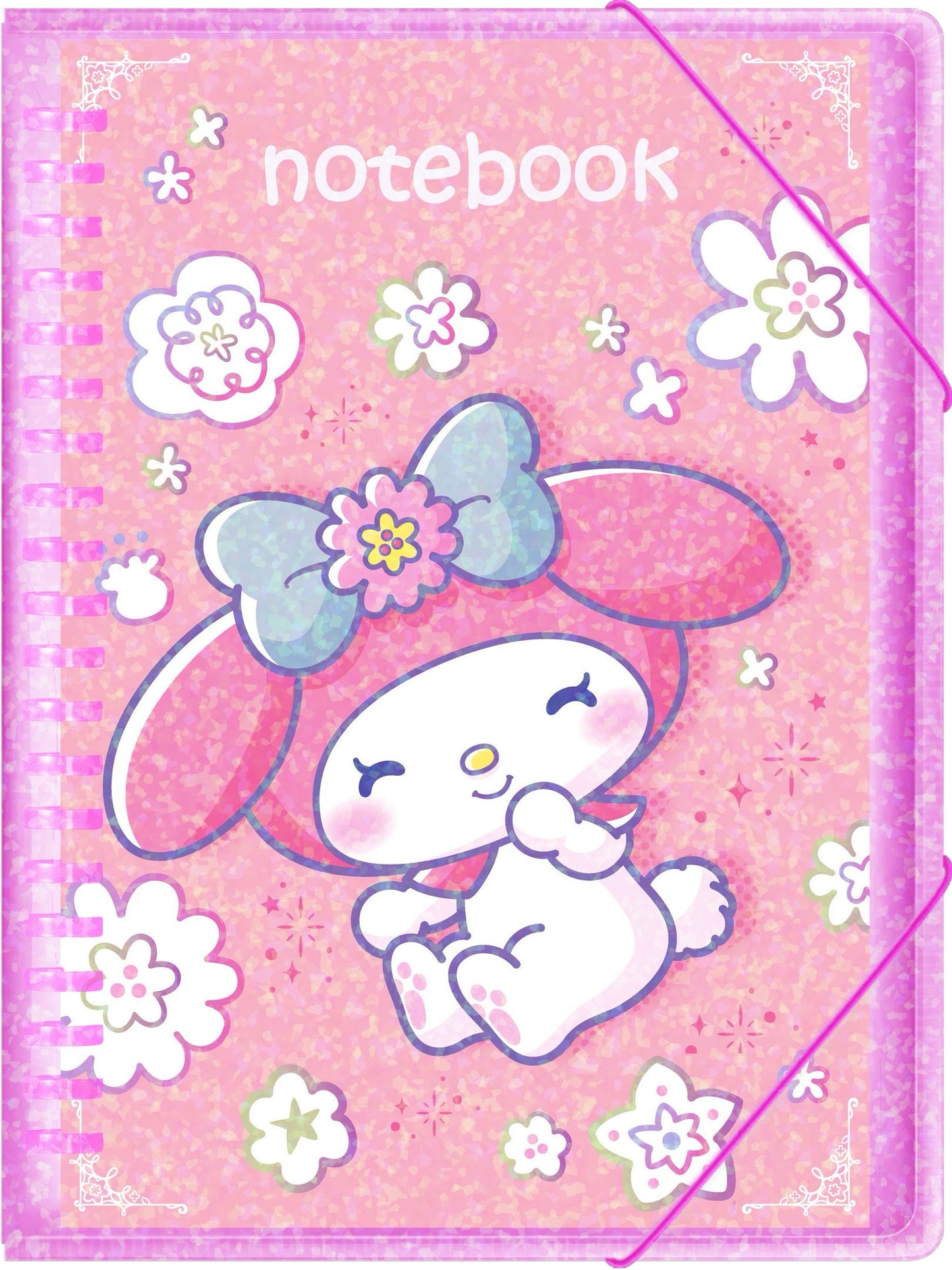 Glittery Spiral Sanrio Character Digital Planner,hellokitty,kuromi,cinnamoroll,melody, Kawaii Notebook for iPad, tablet,Goodnotes & Notability Journal, Hyperlinked Digital Stationery