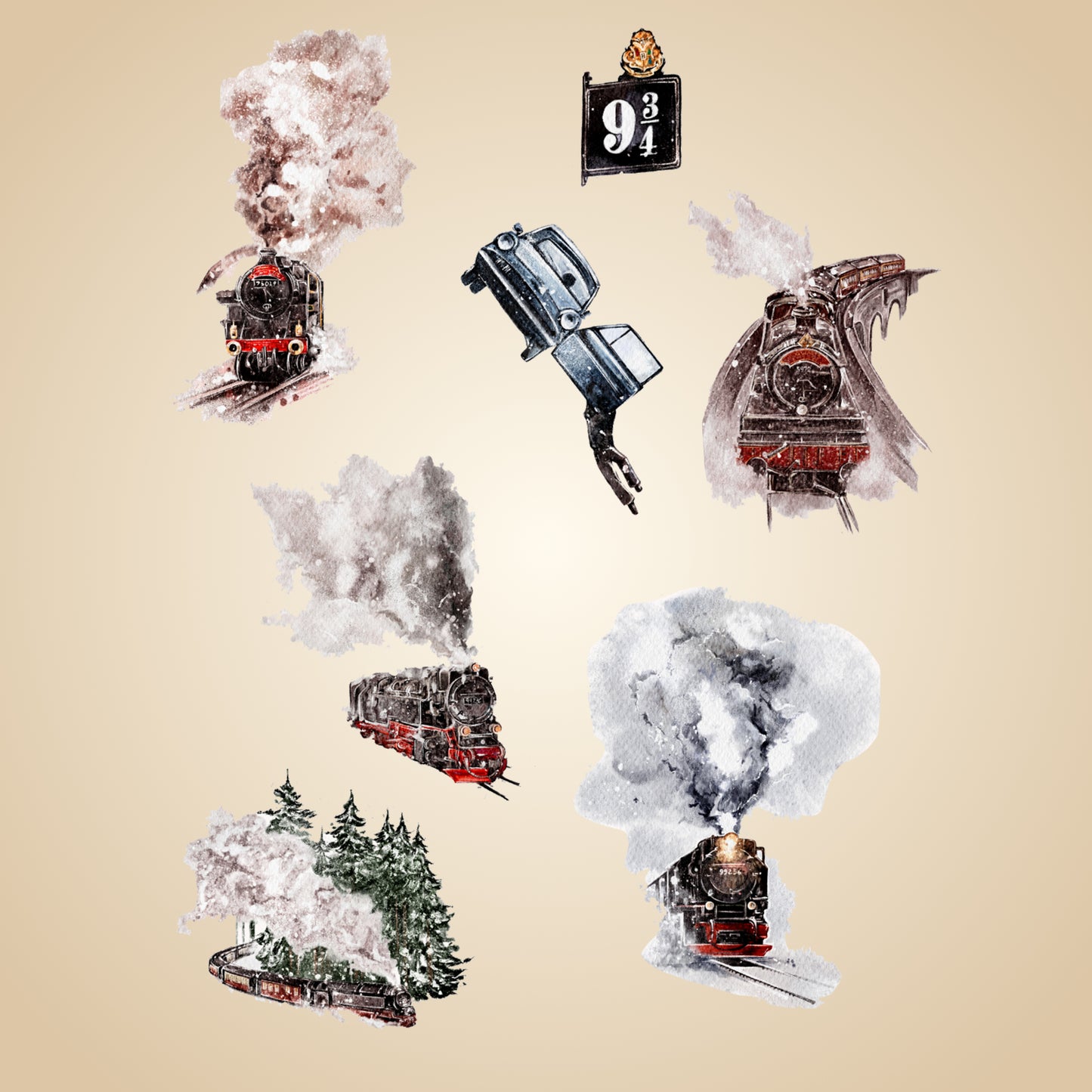 Hogwarts Illustrated Digital Sticker Pack – 123 HP Magic world Stickers Come with Goodnotes, Notability & PNG formats