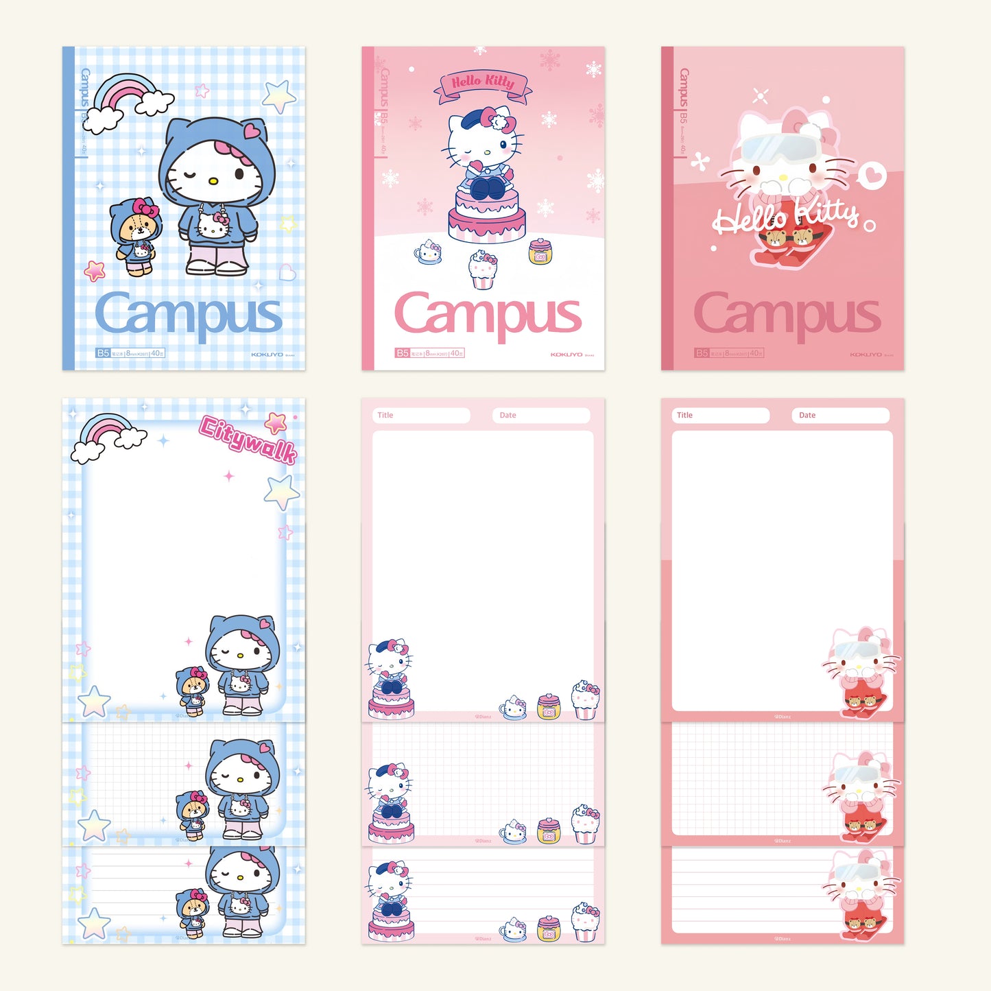 Sanrio-Inspired Digital Planner Covers+inner page pack –(kitty,kuromi,melody,cinnamoroll,pompompurin,pochaco) Cozy Ski, Desserts, Plaids & More (Goodnotes, Notability, iPad,TabletCompatible)