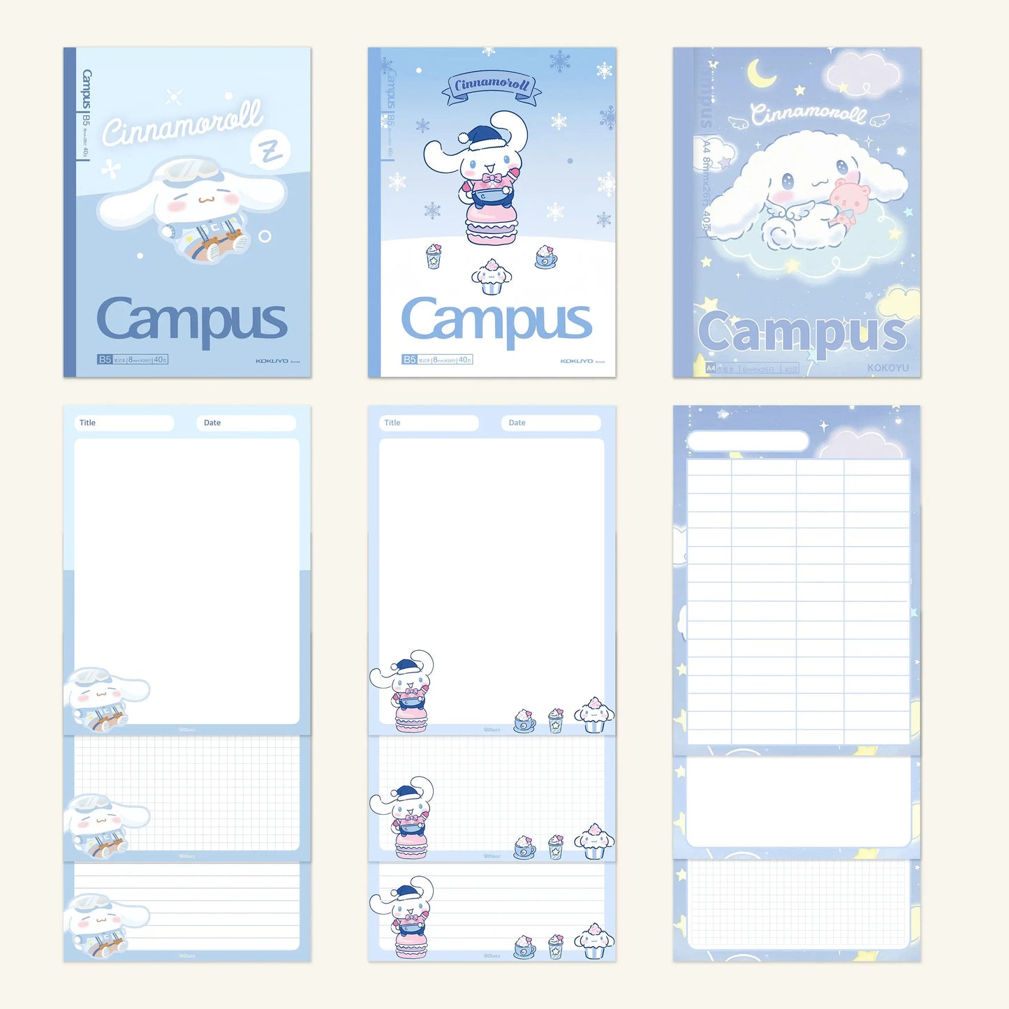 Sanrio-Inspired Digital Planner Covers+inner page pack –(kitty,kuromi,melody,cinnamoroll,pompompurin,pochaco) Simple Planner