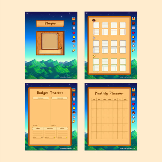 Stardew Valley Digital Journal, Cozy Farm-Themed Planner for iPad & Tablets | Goodnotes, Notability&more Simple Planner