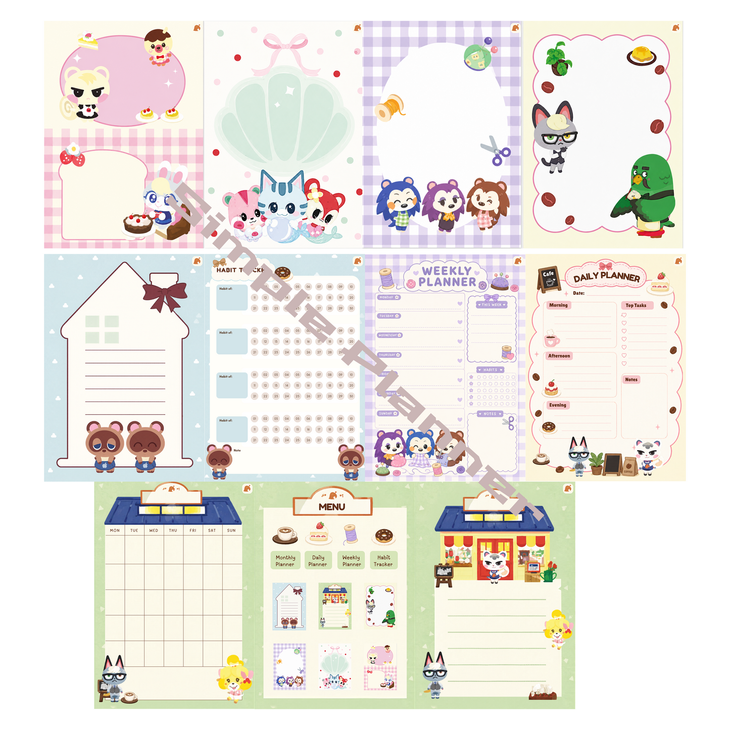 Animal Crossing Friends Digital planner|Daily,weekly,monthly planner&habit tracker
