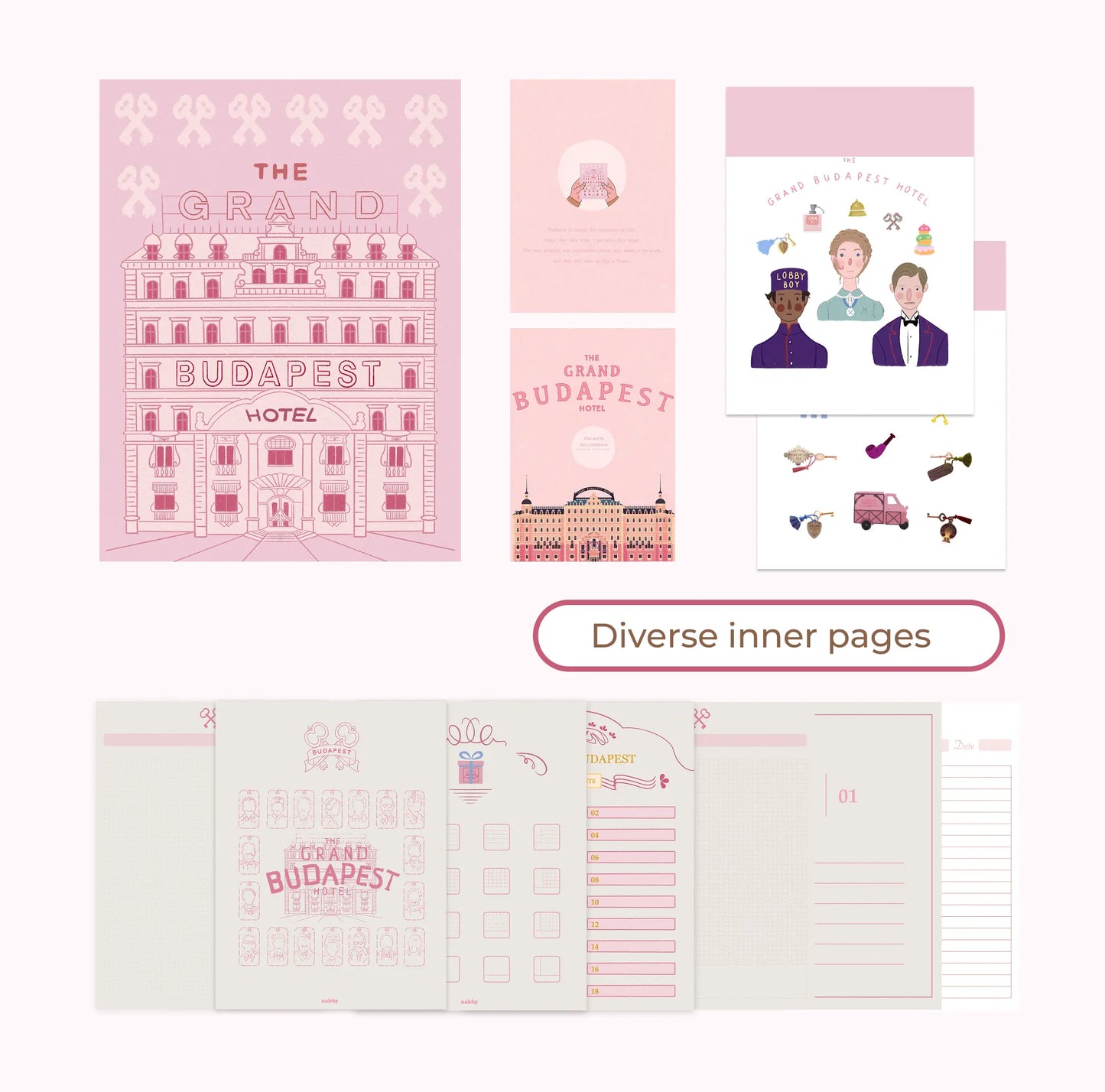 Grand Budapest Hotel Style Digital Planner – Hand-Drawn Aesthetic iPad Journal,The Grand Budapest,Digital Notebook,Goodnotes & Notability Compatible Simple Planner