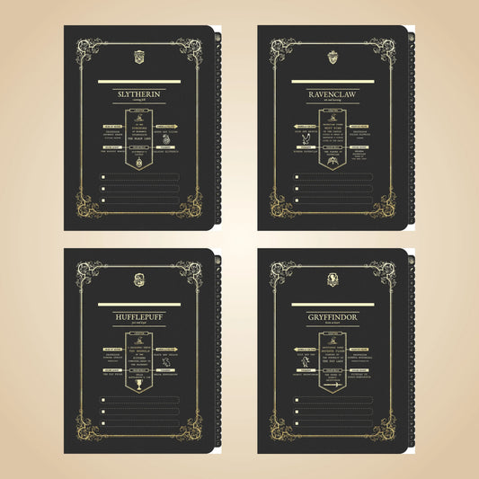 Hogwarts Illustrated Digital Planner,Hyperlinked 4 House Themes Planner Simple Planner