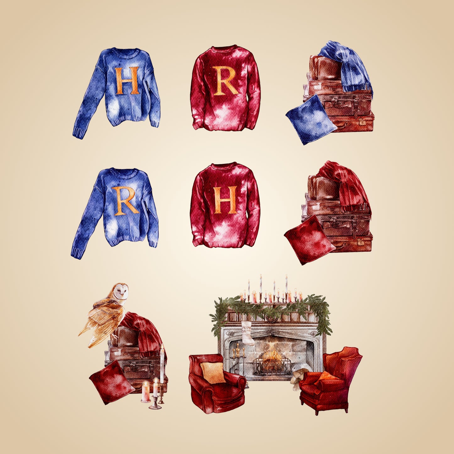 Hogwarts Holiday Stickers Pack — 100+ Magical Christmas Designs