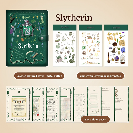 Hogwarts Illustrated Digital Planner,Hyperlinked 4 House Themes Planner Simple Planner