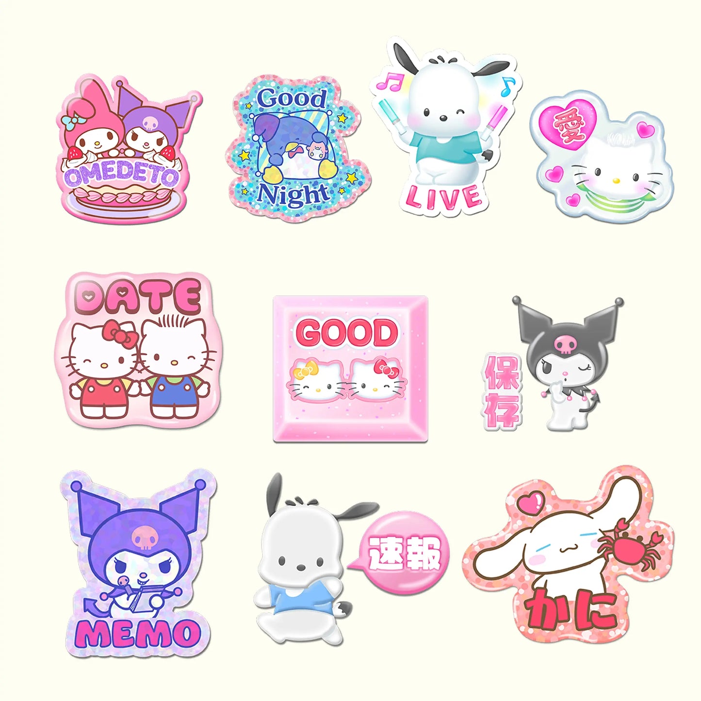 Sanrio 3D style sticker pack,40 png stickers(kitty\kuromi\melody\cinnamoroll\PomPomPurin\Pochacco,Notability,Goodnotes,ipad&tablets compatible stickers Simple Planner
