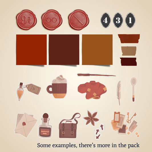 Hogwarts House Digital Planner Covers + Extra Stickers Set | 4 House Themes, Goodnotes & Notability&other apps compatible Simple Planner