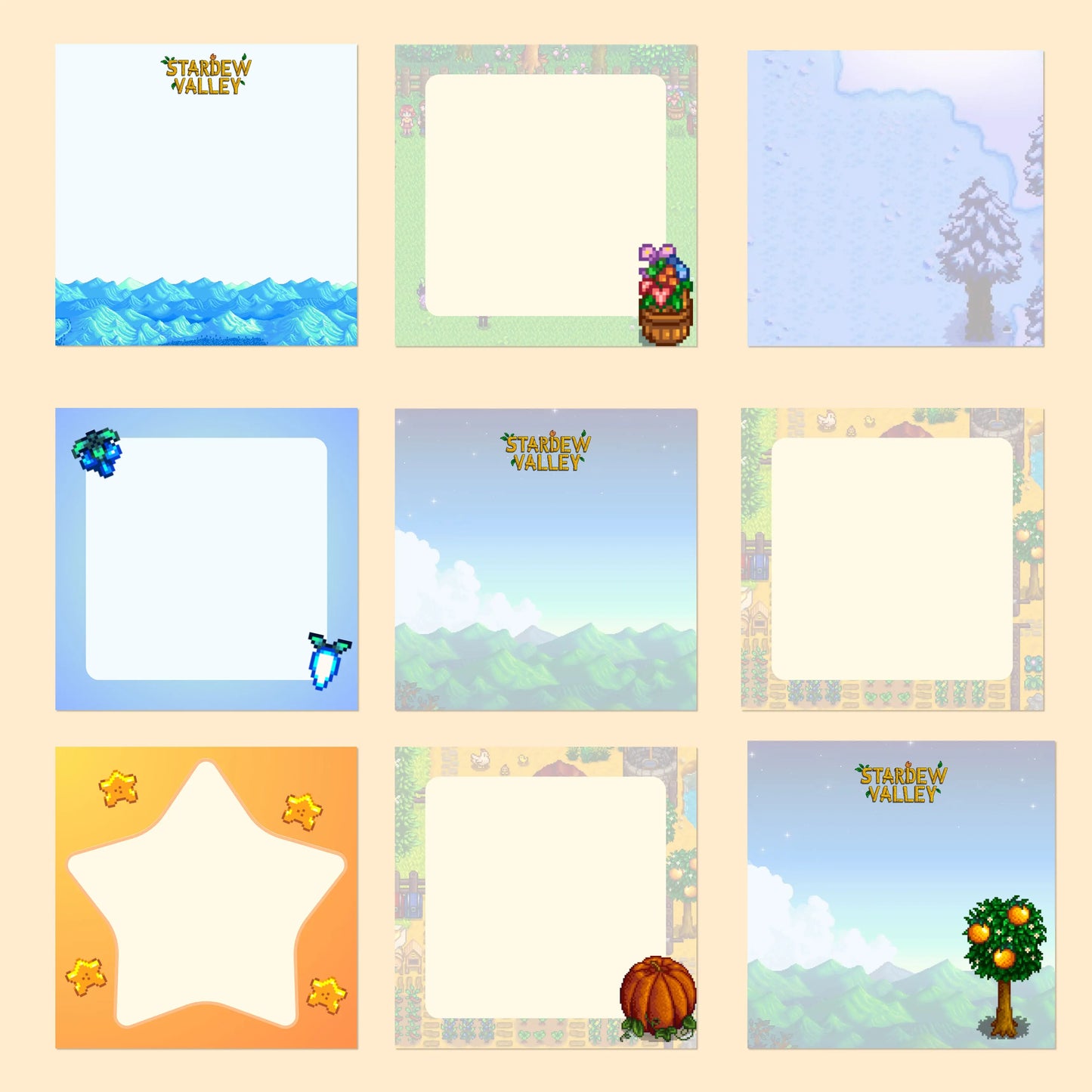 Stardew Valley Digital Sticky Notes – 15 Cozy Styles | Goodnotes, Notability, iPad & Tablet Compatible Simple Planner