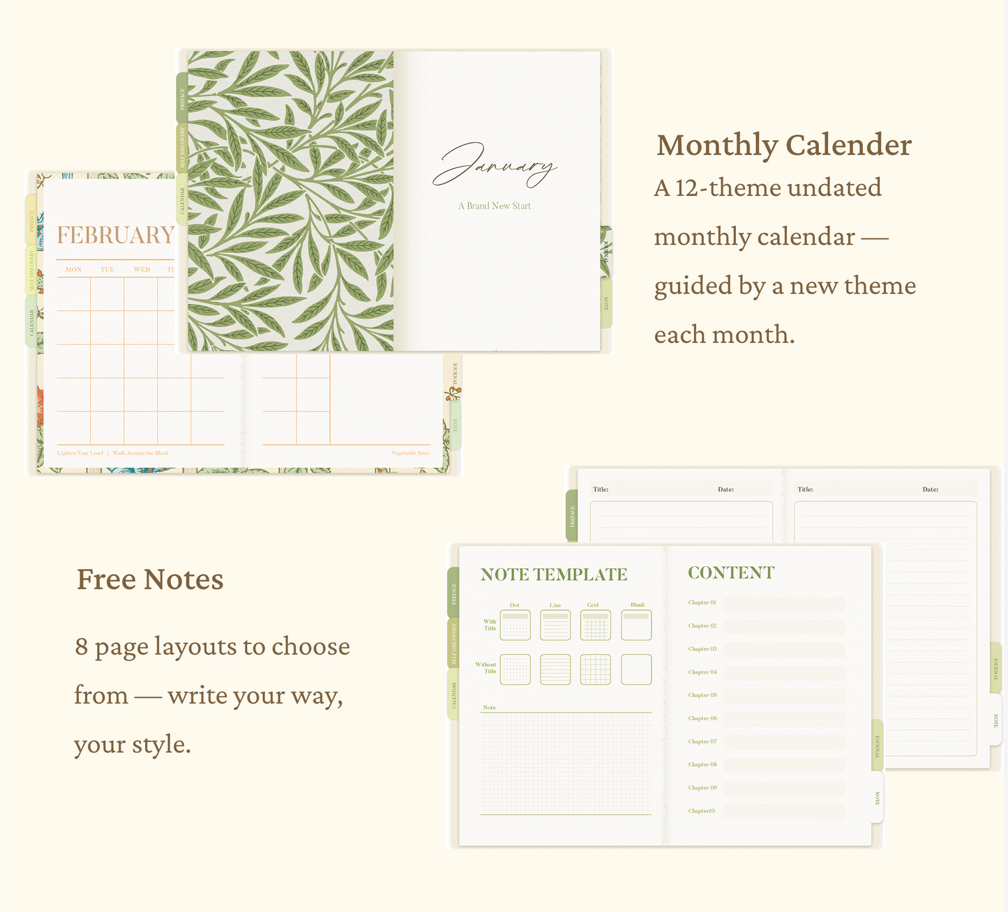 365 Mindfulness Journal, Self-Care Digital Planner, Positive Psychology Workbook, Monthly Calendar, Gratitude Prompts, PDF Daily Reflection Template