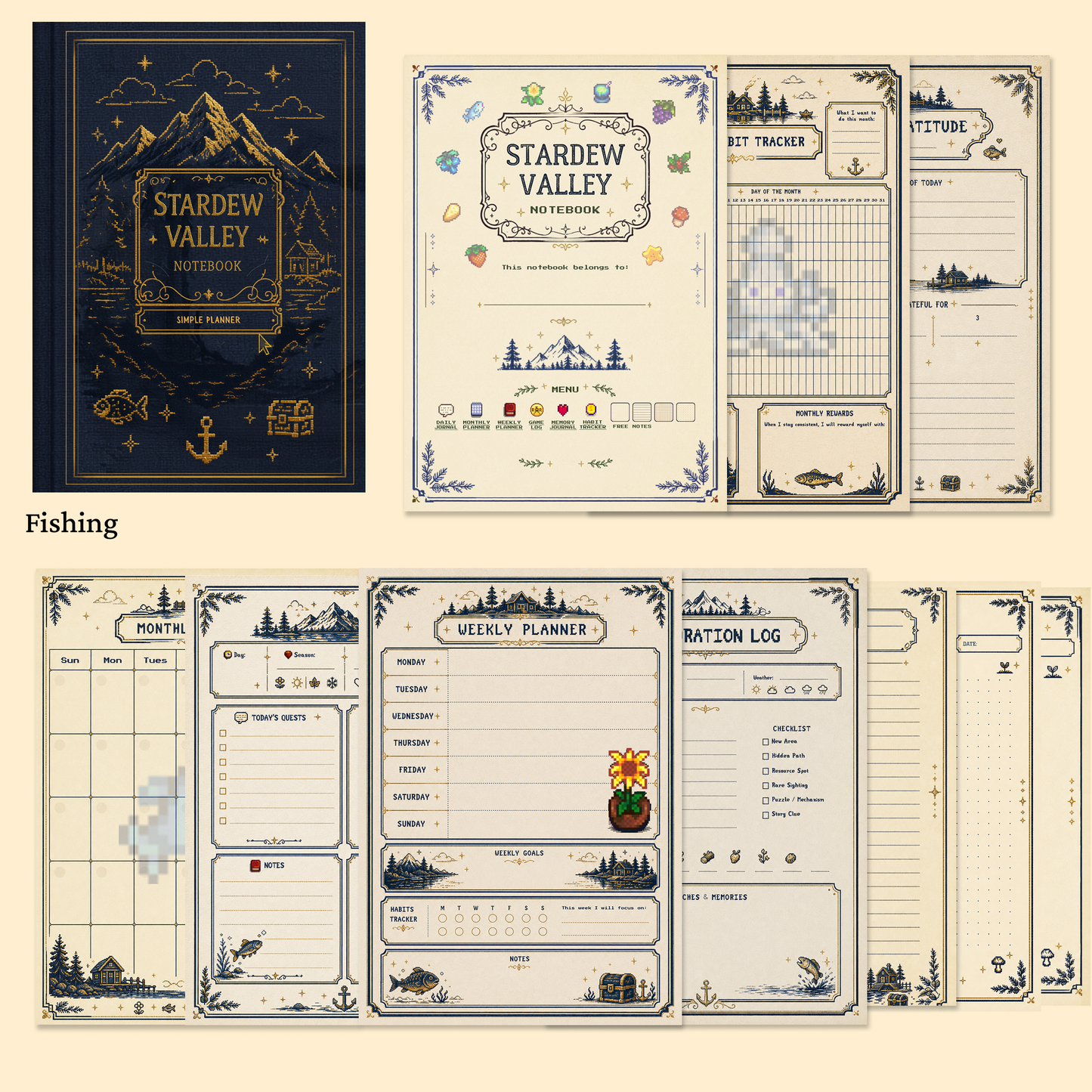 Vintage Stardew Valley Digital Planner Notebook