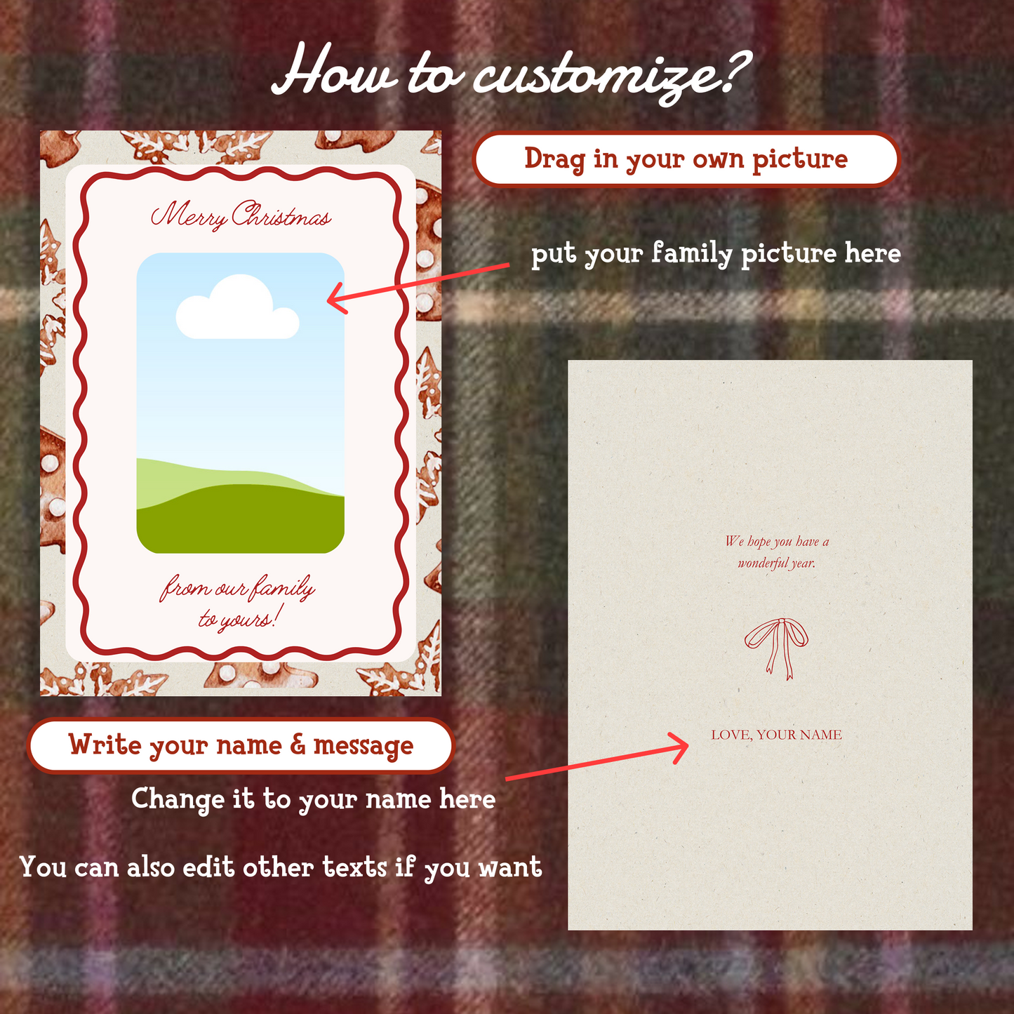 🎄 Editable Family Photo Christmas Card (Winter Spirit)Canva Template