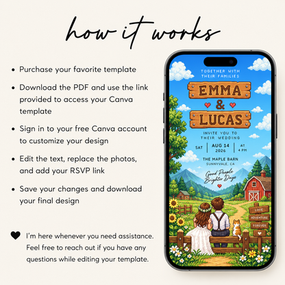 Stardew Valley themed RSVP wedding website design