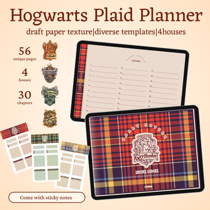 Hogwarts Houses Plaid House Digital Planner