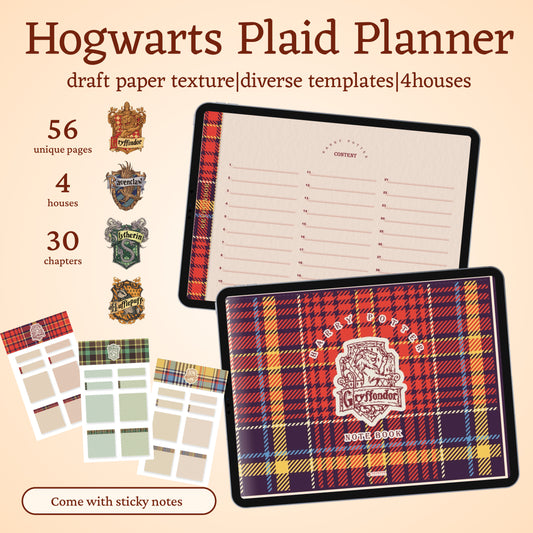 Hogwarts Houses Plaid House Digital Planner