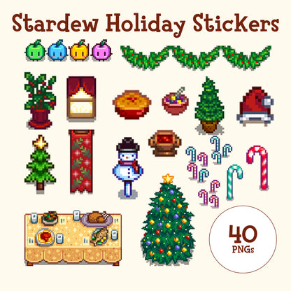 Stardew Valley Holiday stickers|40+ Pngs