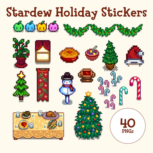 Stardew Valley Holiday stickers|40+ Pngs