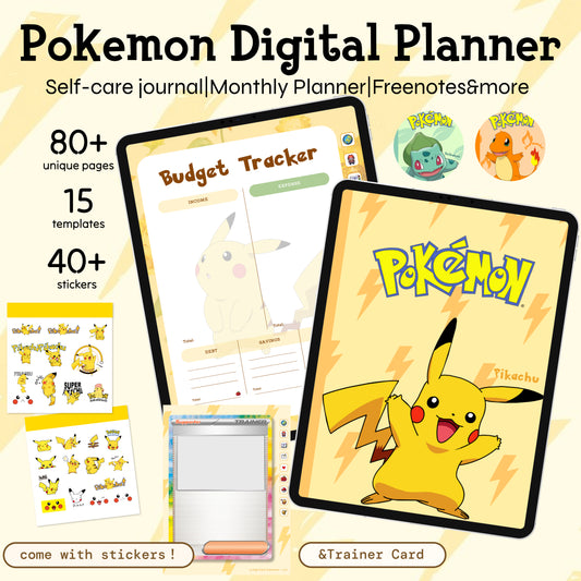 Pokémon Digital Planner | Pikachu,Bulbasu,Charmander&More coming