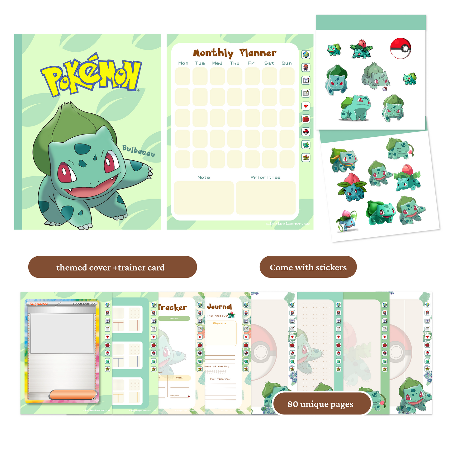 Pokémon Digital Planner | Pikachu,Bulbasu,Charmander&More coming
