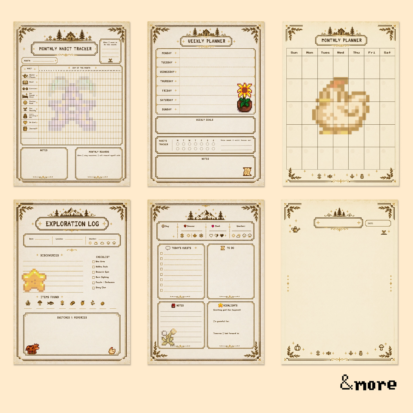 Vintage Stardew Valley Digital Planner Notebook