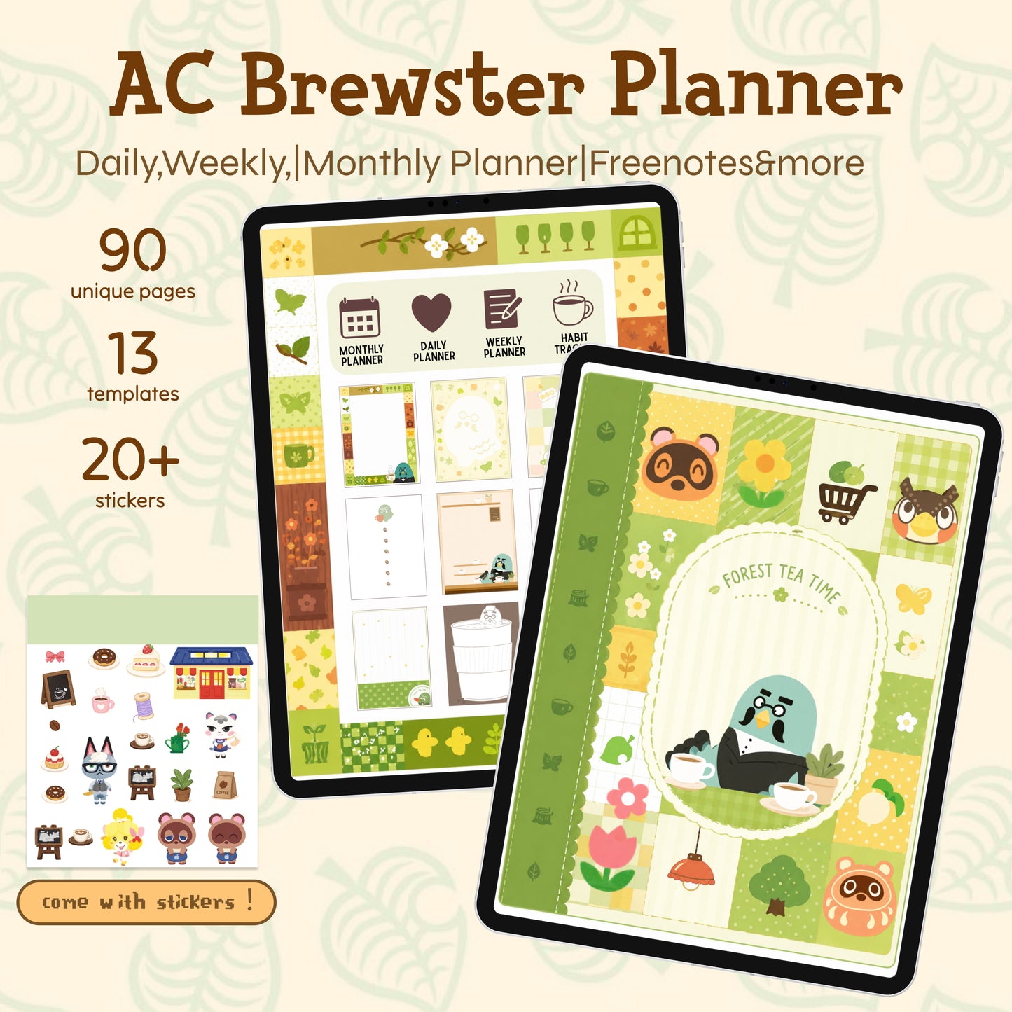 Animal Crossing Brewster Digital Planner|Monthly, Weekly, Daily Planner