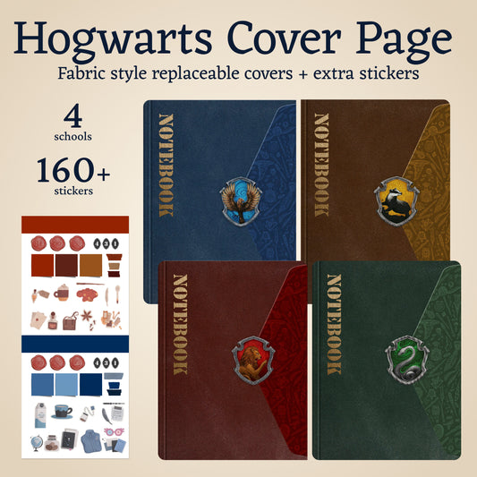 Hogwarts House Digital Planner Covers + Extra Stickers Set | 4 House Themes, Goodnotes & Notability&other apps compatible，ipad，tablet