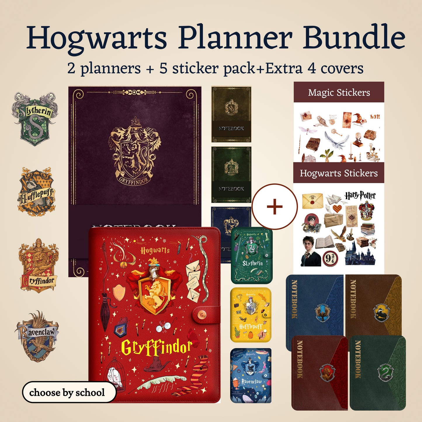 Hogwarts Digital Planners Bundle | 2 Planners + 5 Sticker Packs + 4 Covers