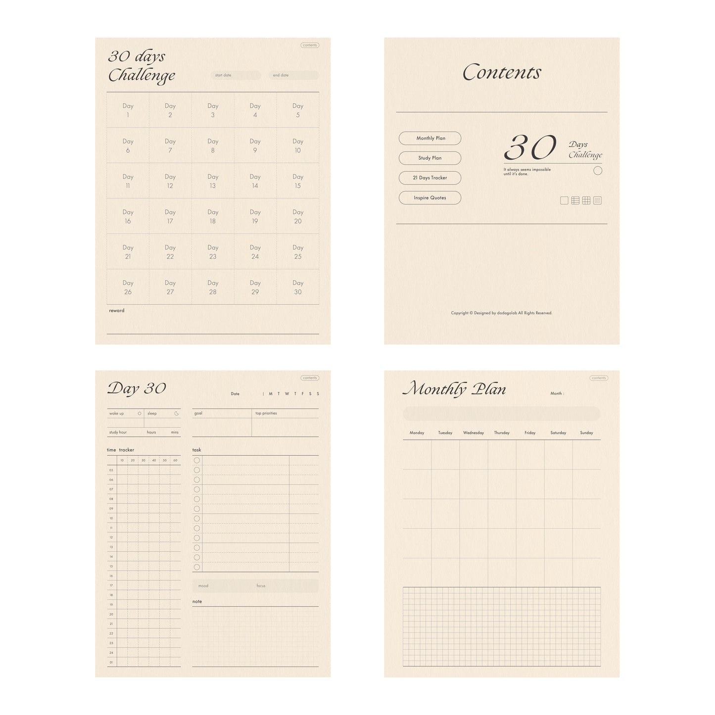 30/60/100days study digital planner,daily planner,monthly planner,21days tracker,semester plan,ipad,tablet,goodnotes,notability compatible