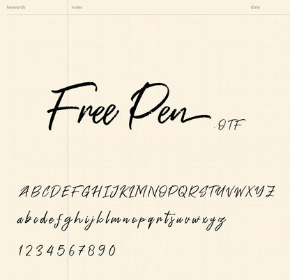 Freenotes font,OTF format, handwriting font Simple Planner
