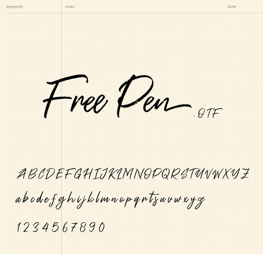 Freenotes font,OTF format, handwriting font Simple Planner