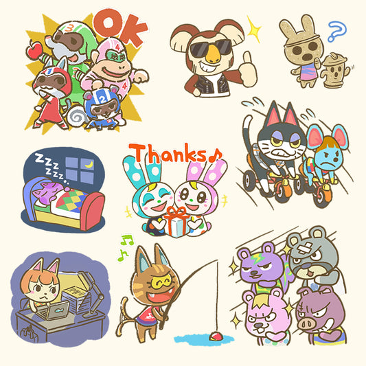 Animal Crossing stickers，40 Png stickers Simple Planner