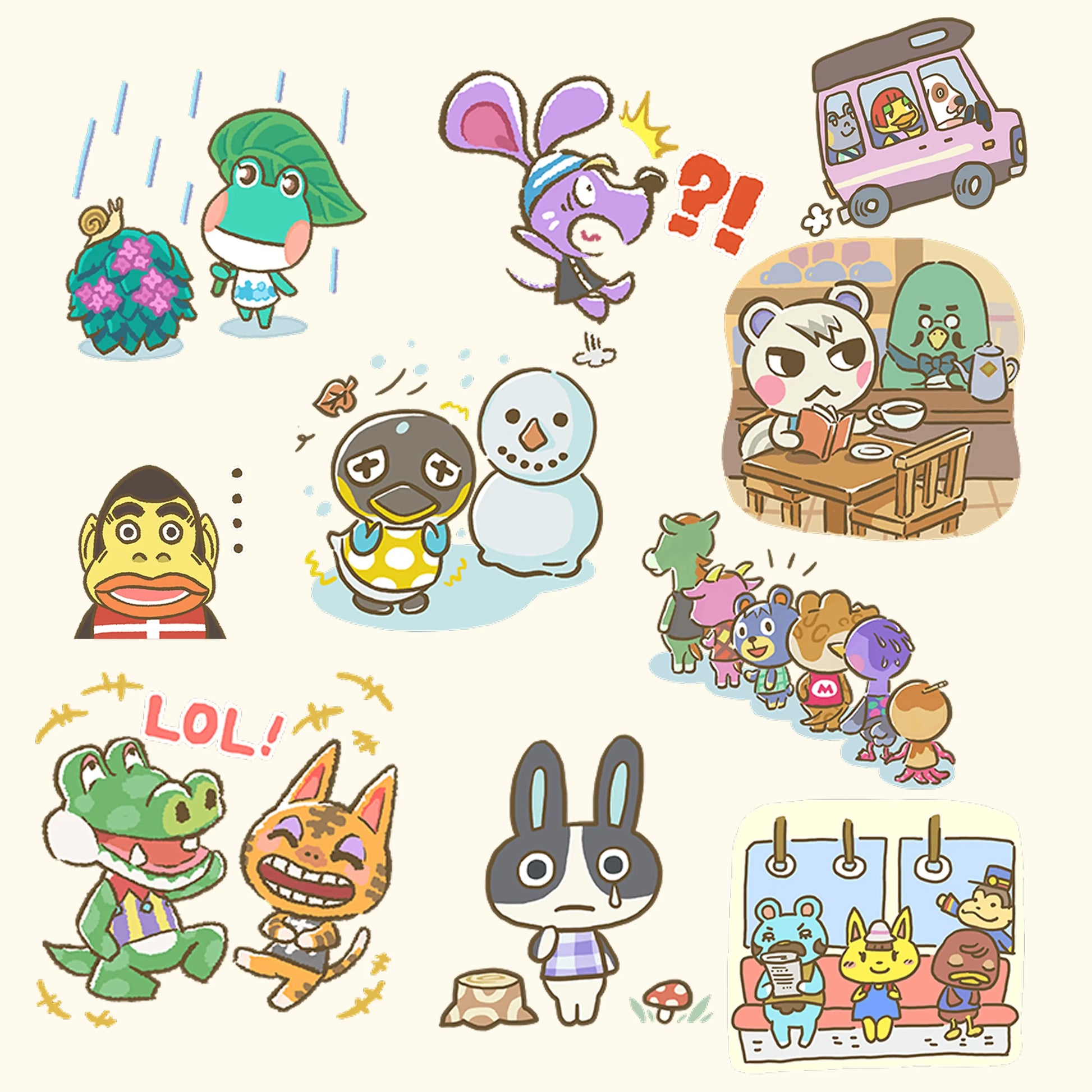 Animal Crossing stickers，40 Png stickers Simple Planner