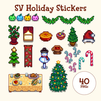 SV Cozy Farm  Holiday stickers|40+ Pngs