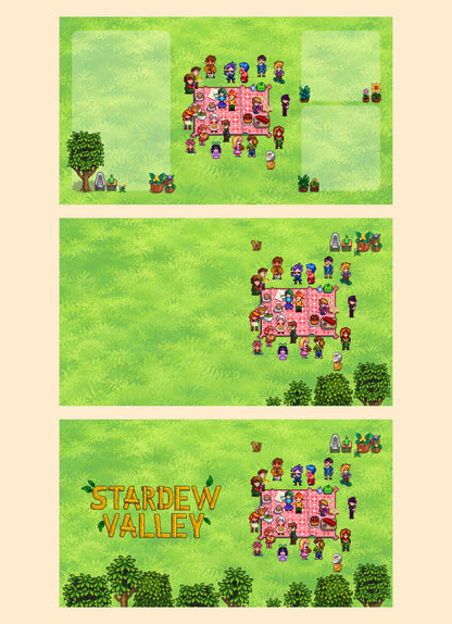 Stardew Valley spring wallpaper shown on a computer screen
