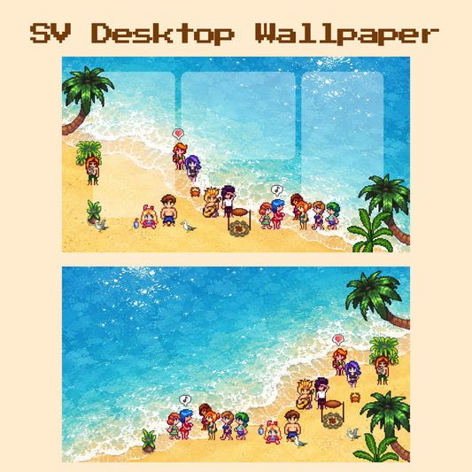 Cozy farm pixel art desktop wallpaper in spring colours