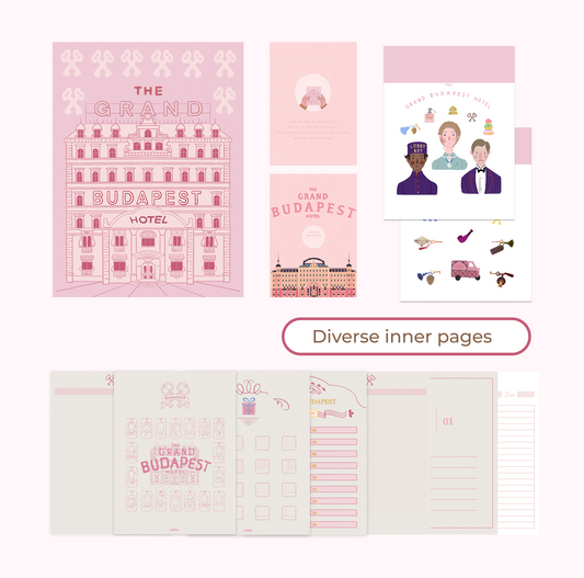 Grand Budapest Hotel Style Digital Planner – Hand-Drawn Aesthetic iPad Journal,The Grand Budapest，Digital Notebook，Goodnotes & Notability Compatible