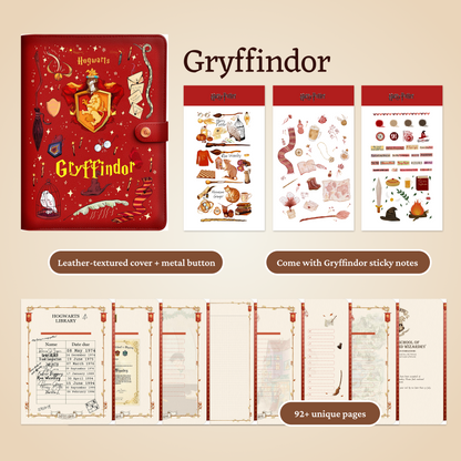 Hogwarts Illustration Digital Planner, Harry Potter iPad Journal, Gryffindor Slytherin Ravenclaw Hufflepuff Planner, Dark Paper, Hyperlinked Digital Organizer, Magic-Themed Study Template