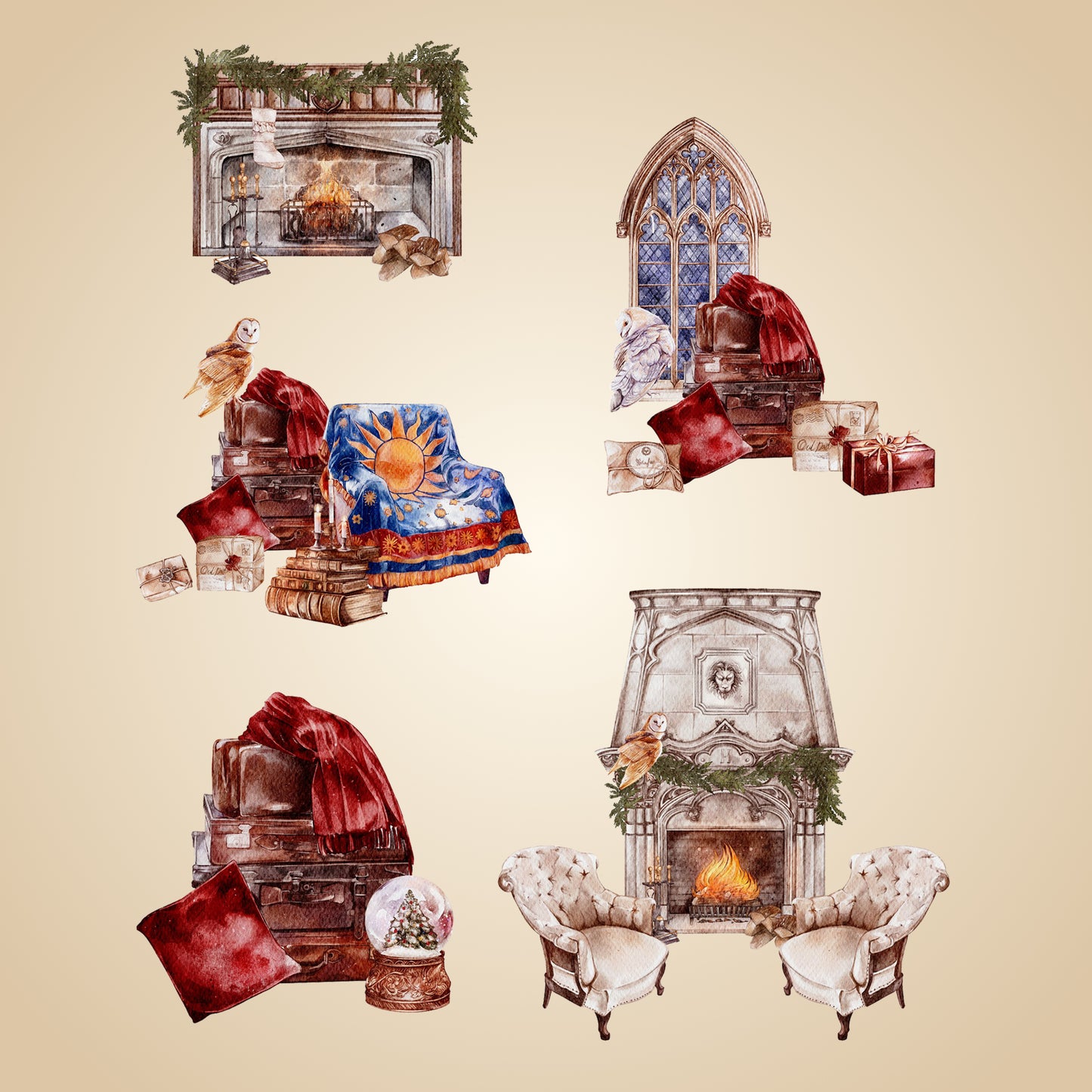 Hogwarts Holiday Stickers Pack — 100+ Magical Christmas Designs