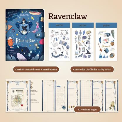 Hogwarts Illustration Digital Planner, Harry Potter iPad Journal, Gryffindor Slytherin Ravenclaw Hufflepuff Planner, Dark Paper, Hyperlinked Digital Organizer, Magic-Themed Study Template