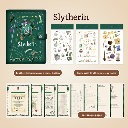 Hogwarts Illustration Digital Planner, Harry Potter iPad Journal, Gryffindor Slytherin Ravenclaw Hufflepuff Planner, Dark Paper, Hyperlinked Digital Organizer, Magic-Themed Study Template