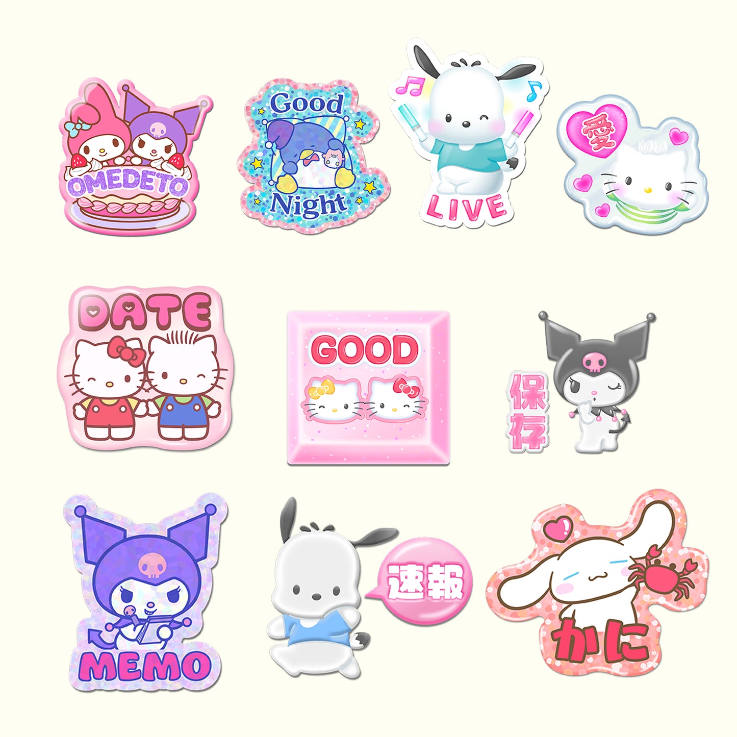 Sanrio 3D style sticker pack,40 png stickers(kitty\kuromi\melody\cinnamoroll\PomPomPurin\Pochacco,Notability,Goodnotes,ipad&tablets compatible stickers