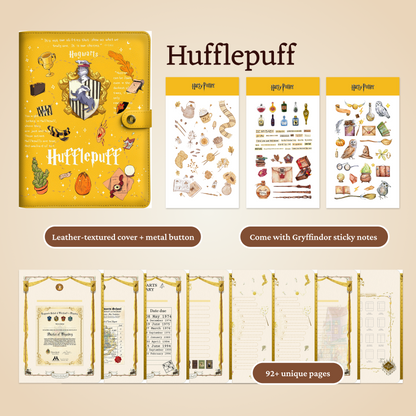 Hogwarts Illustration Digital Planner, Harry Potter iPad Journal, Gryffindor Slytherin Ravenclaw Hufflepuff Planner, Dark Paper, Hyperlinked Digital Organizer, Magic-Themed Study Template