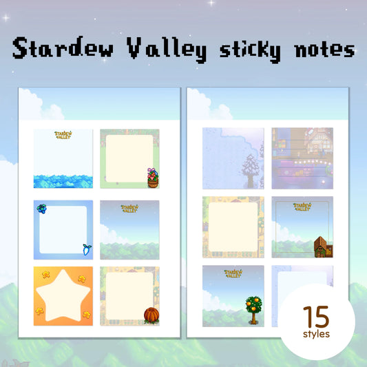 Stardew Valley Digital Sticky Notes – 15 Cozy Styles | Goodnotes, Notability, iPad & Tablet Compatible Simple Planner