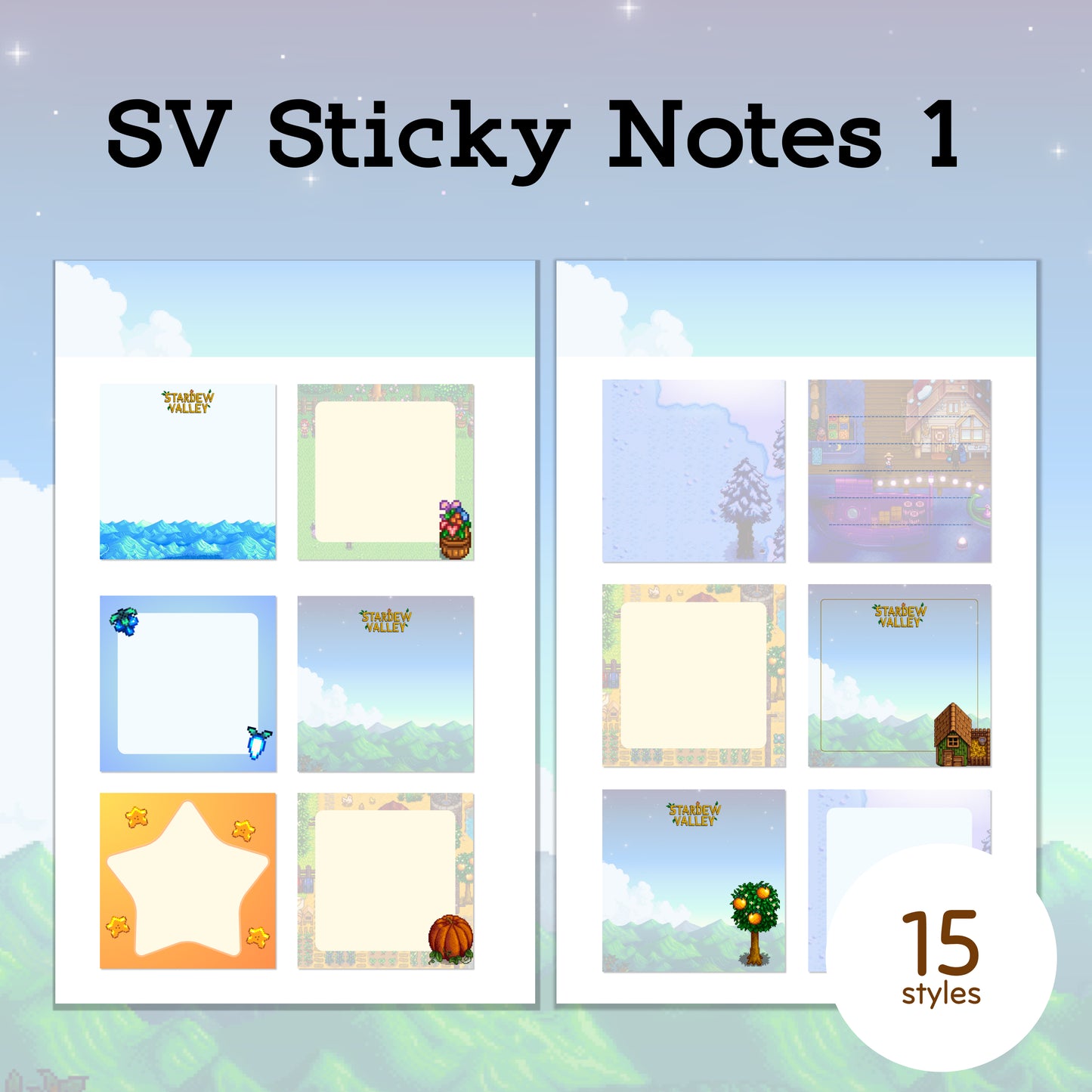 Farm Life Digital Sticky Notes – 15 Cozy Styles | Goodnotes, Notability, iPad & Tablet Compatible