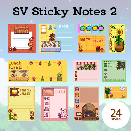 Farm Life Digital Sticky Notes2 – 24 Vibrant Styles | Goodnotes, Notability, iPad & Tablet Compatible