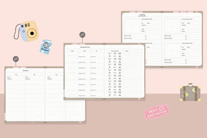 Travel Digital Planner（for Goodnotes） | 40+ Duplicatable Pages | 16+ Templates | Hyperlinked are Goodnotes only