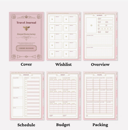 Pink Travel Digital Planner | 200+ Pages | Stickers Included