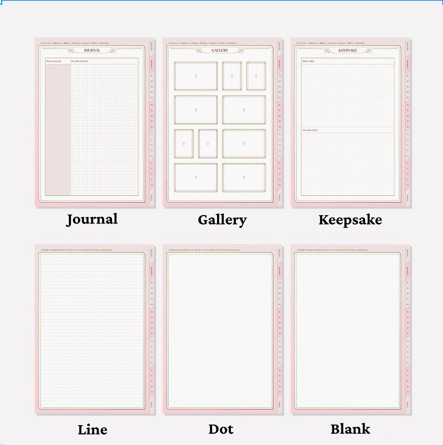 Pink Travel Digital Planner | 200+ Pages | Stickers Included