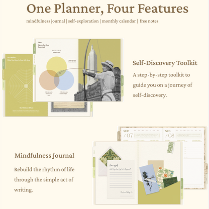 365 Mindfulness Journal, Self-Care Digital Planner, Positive Psychology Workbook, Monthly Calendar, Gratitude Prompts, PDF Daily Reflection Template
