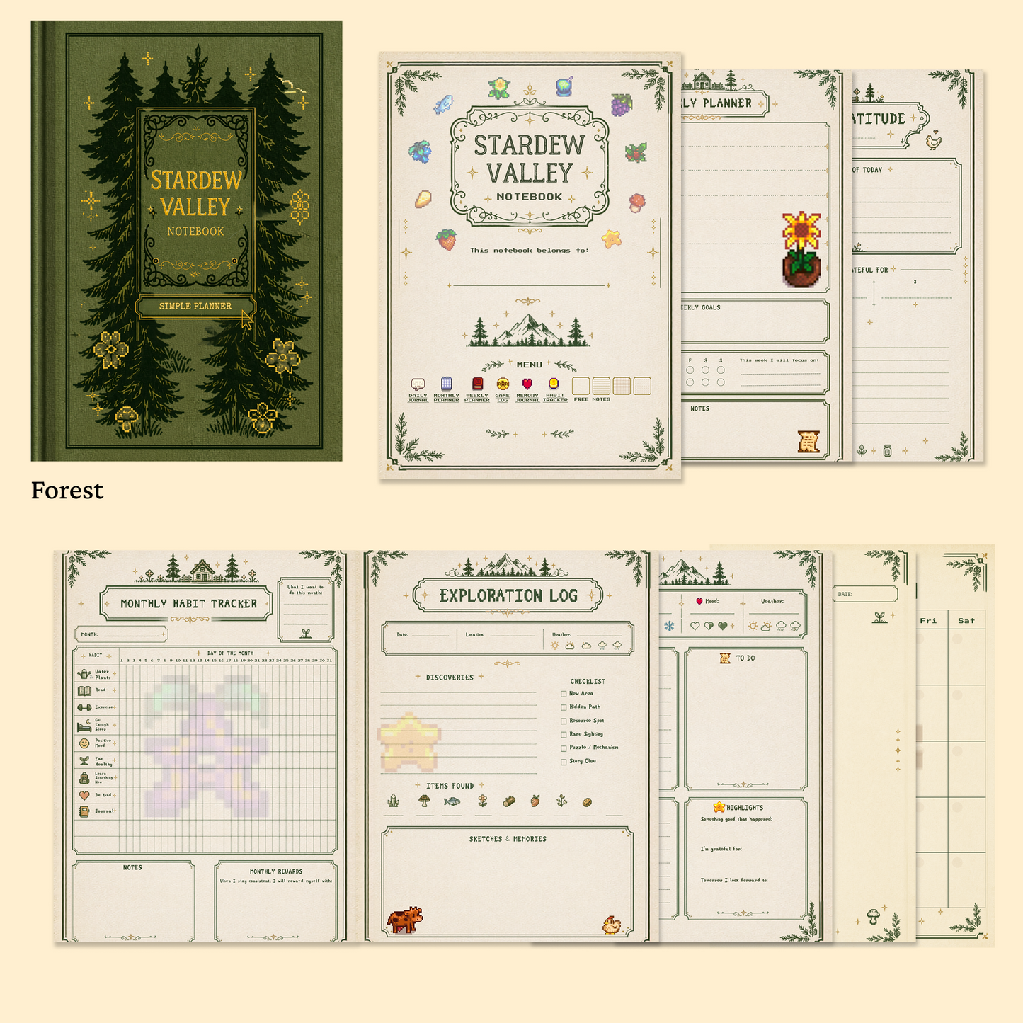 Vintage Stardew Valley Digital Planner Notebook